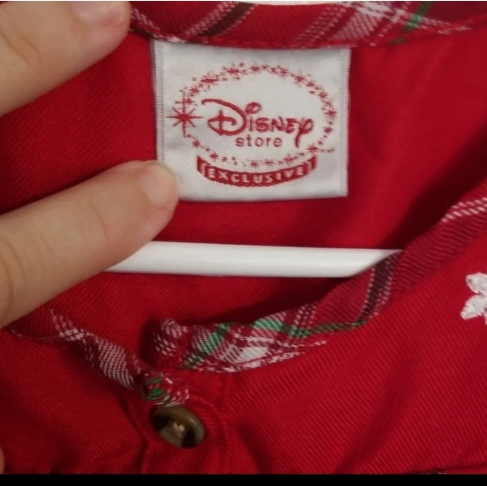 Disney Red Plaid Nightgown with Embroidered Detail - Picture 3 of 4